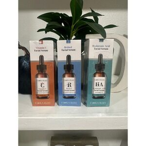 Flora Ruby Vitamin C Retinol Hyaluronic Acid Facial‎ Serum 3 Pack New